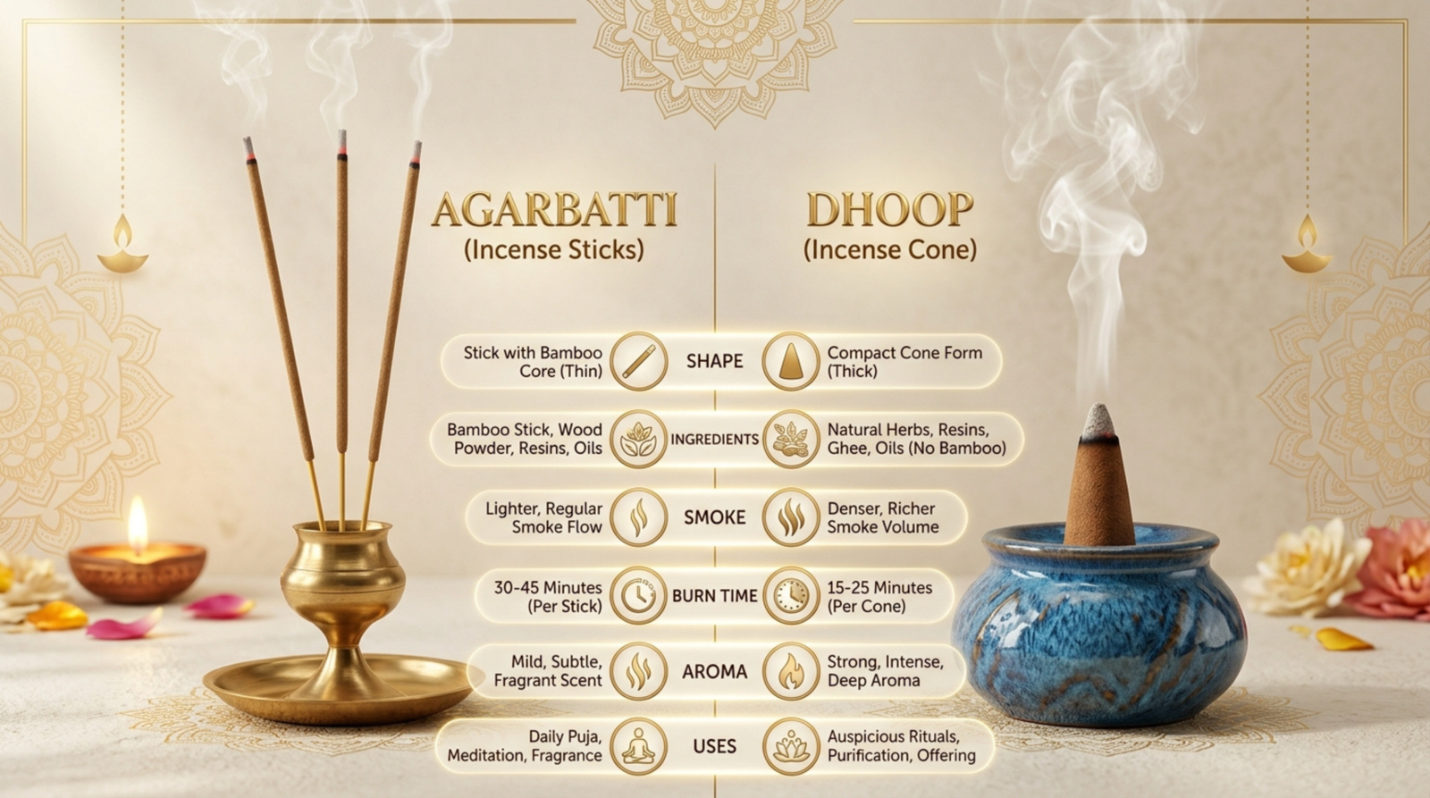 difference between agarbatti and dhoop